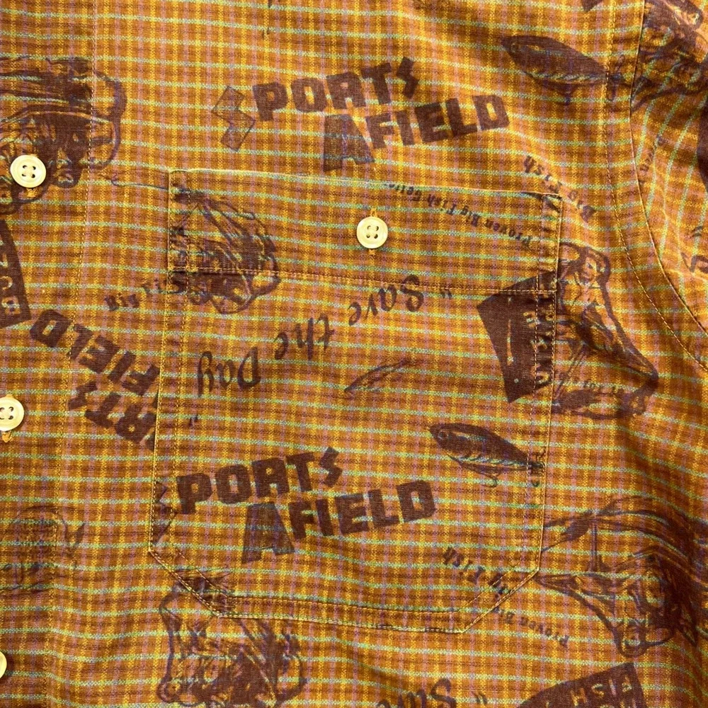 Colours by Alexander Julian Shirt Mens Small Brown Sports Afield Fishing Plaid